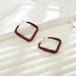 Brass Rhombus Hoop Earrings