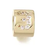 Brass Micro Pave Clear Cubic Zirconia Slider Charms