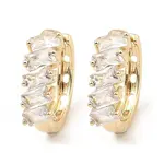 Brass Micro Pave Cubic Zirconia Hoop Earring