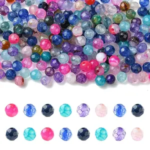 204Pcs 6 Colors Natural Agate Beads Strands