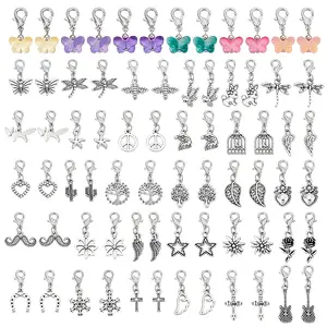72Pcs Glass Butterfly & Alloy Pendant Decorations