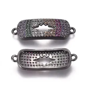 Brass Micro Pave Cubic Zirconia Links connectors
