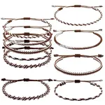 5Pcs 5 Style Nylon Thread Woven Braided Bracelets Set
