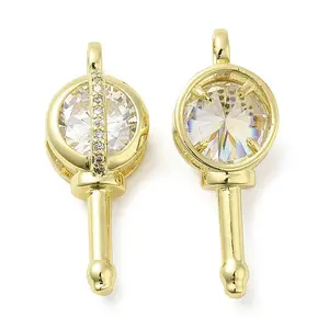 Rack Plating Brass with Cubic Zirconia Pendants