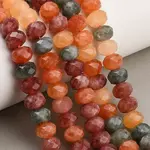 Faceted Dyed Natural White Jade Beads Strands