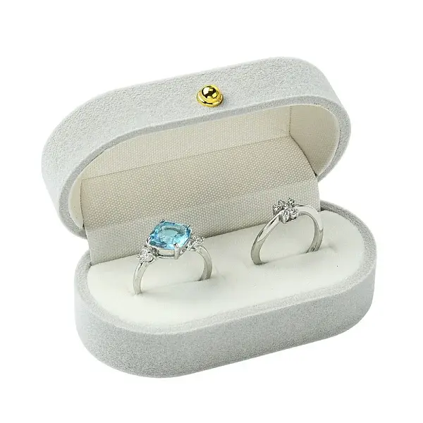 1Pc Rectangle Velvet Couple Rings Boxes