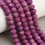 Faceted Dyed Natural White Jade Beads Strands
