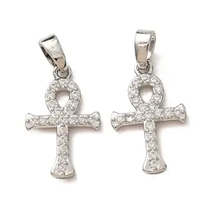 Brass Micro Pave Clear Cubic Zirconia Pendants