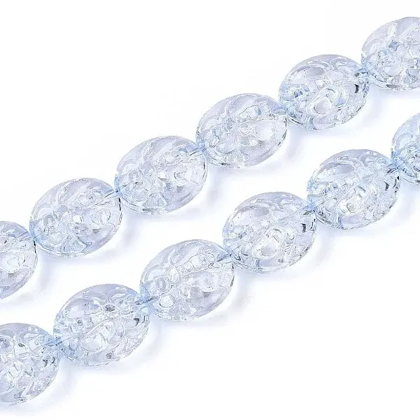 Baking Paint Transparent Glass Beads Strands