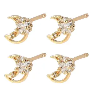 SHEGRACE Brass Micro Pave Cubic Zirconia Stud Earrings