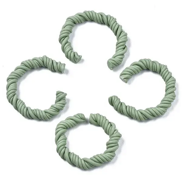 Polymer Clay Twist Rope Open Ring