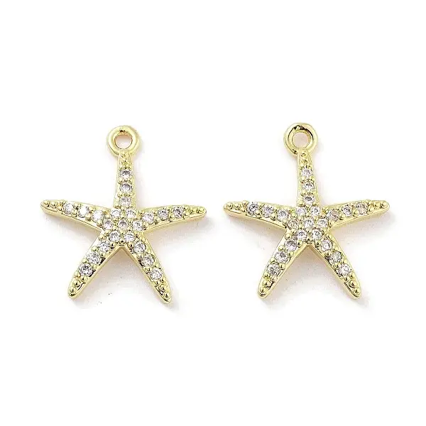 Brass Micro Pave Clear Cubic Zirconia Pendants