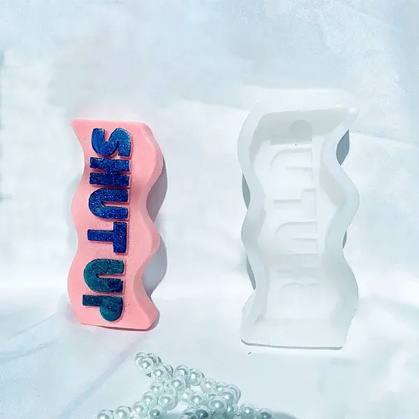 Wavy Letter Silicone Candle Mold