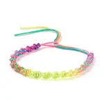 Rainbow Color Polyester Braided Adjustable Bracelet Making for Women