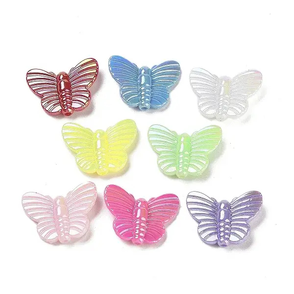 UV Plating Rainbow Iridescent Acrylic Beads