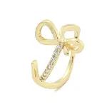Brass Micro Pave Cubic Zirconia Cuff Rings