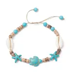 Synthetic Turquoise and Shell Bracelets