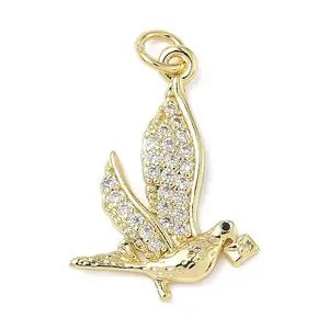 Brass Micro Pave Cubic Zirconia Pendants