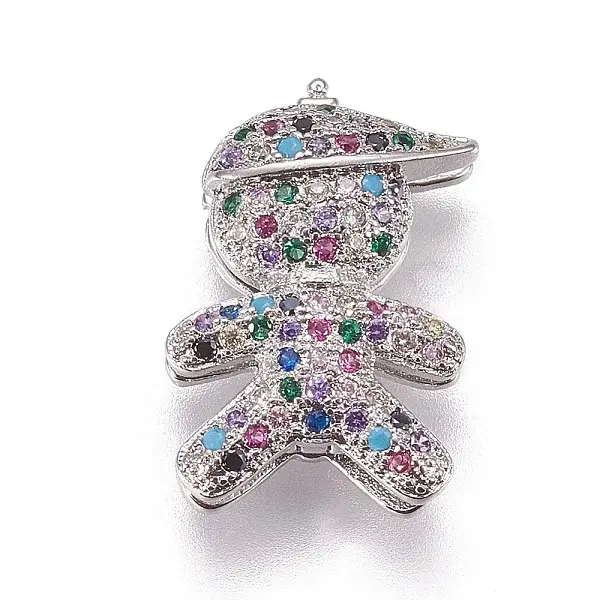 Brass Micro Pave Cubic Zirconia Slide Charms