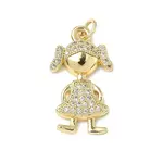 Brass Micro Pave Cubic Zirconia Pendants