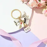 Alloy Enamel & Rhinestone & Plastic Pearl Keychain