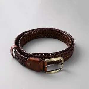 Braided Cowhide Men's Chain Belts