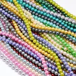 Eco-Friendly Dyed Glass Pearl Round Beads Strands