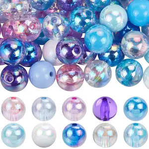60Pcs 10 Colors Transparent & Opaque Acrylic Beads