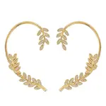 Clear Cubic Zirconia Leaf Wrapped Stud Earrings