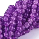 Spray Painted Crackle Glass Beads Strands