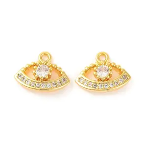 Brass Micro Pave Cubic Zirconia Pendants