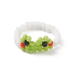 Glass Seed Braided Bead Frog Shape Finger Ring for Women