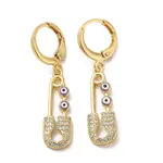 Golden Brass Dangle Leverback Earrings