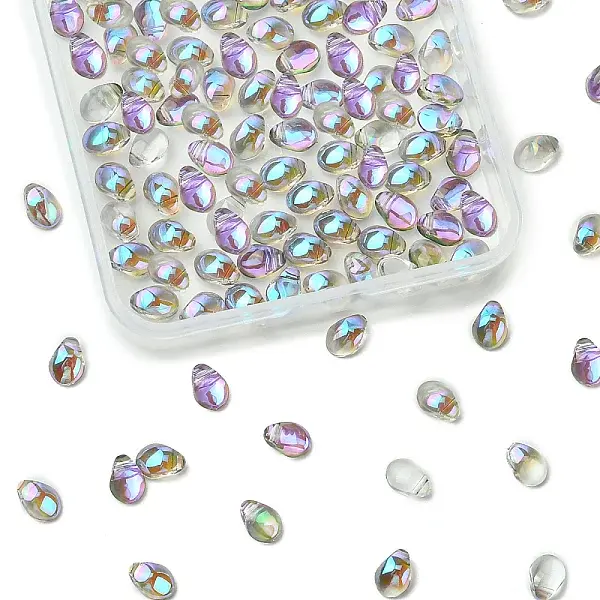 100Pcs Electroplate Glass Beads
