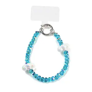 Alloy & Glass & Acrylic Beads Mobile Straps