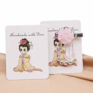 Rectangle Paper Hair Clip Display Cards