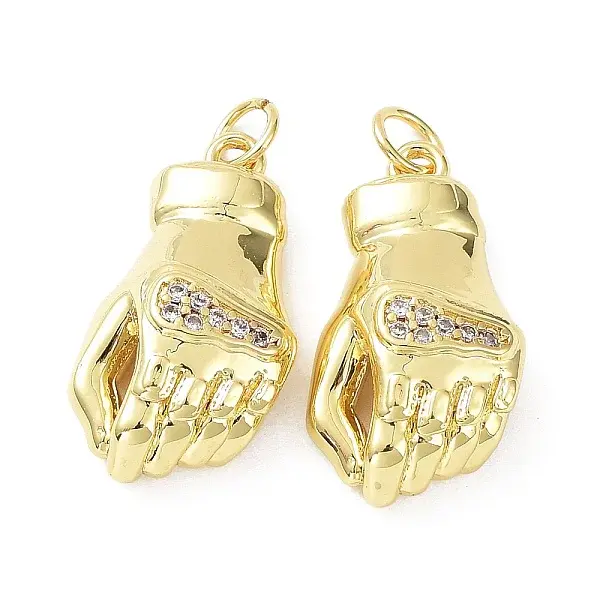 Rack Plating Brass with Cubic Zirconia Pendants