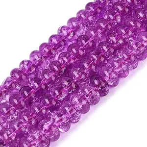 Crackle Transparent Glass Beads Strands