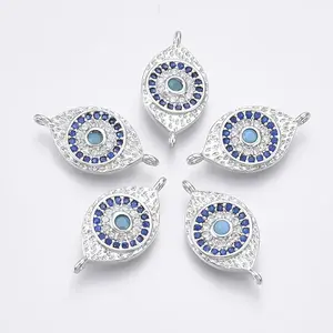 Brass Micro Pave Cubic Zirconia Links Connectors