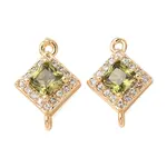 Brass Pave Cubic Zirconia Connector Charms