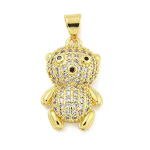 Brass Micro Pave Cubic Zirconia Pendants