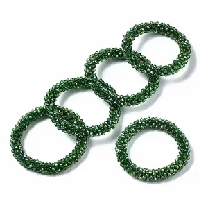 Faceted Transparent Glass Beads Stretch Bracelets