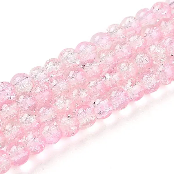Spray Painted Crackle Glass Beads Strands