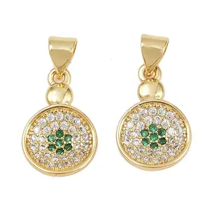 Brass Micro Pave Cubic Zirconia Pendants