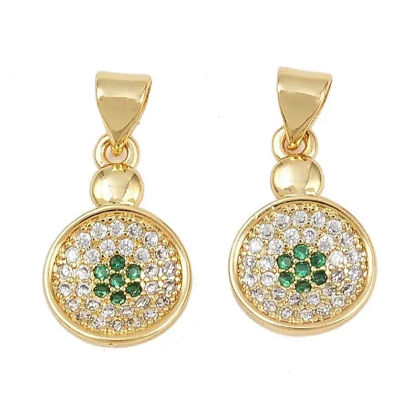 Brass Micro Pave Cubic Zirconia Pendants