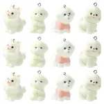 4Pcs 4 Styles Flocking Resin Pendants