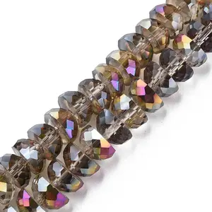 Electroplate Transparent Glass Beads Strands