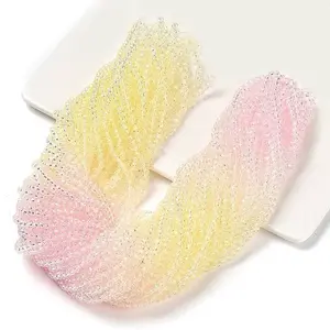 Transparent Painted Glass Beads Strands