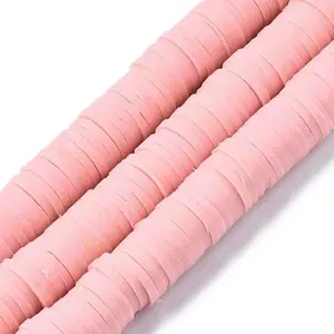 Flat Round Handmade Polymer Clay Beads