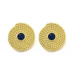 Rack Plating Flat Round Brass Stud Earrings